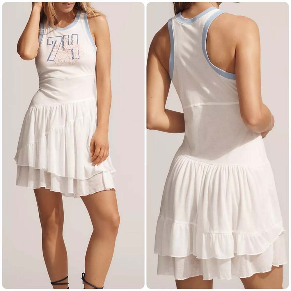 Anthropologie Daily Practice Varsity Sleeveless Tank Dress